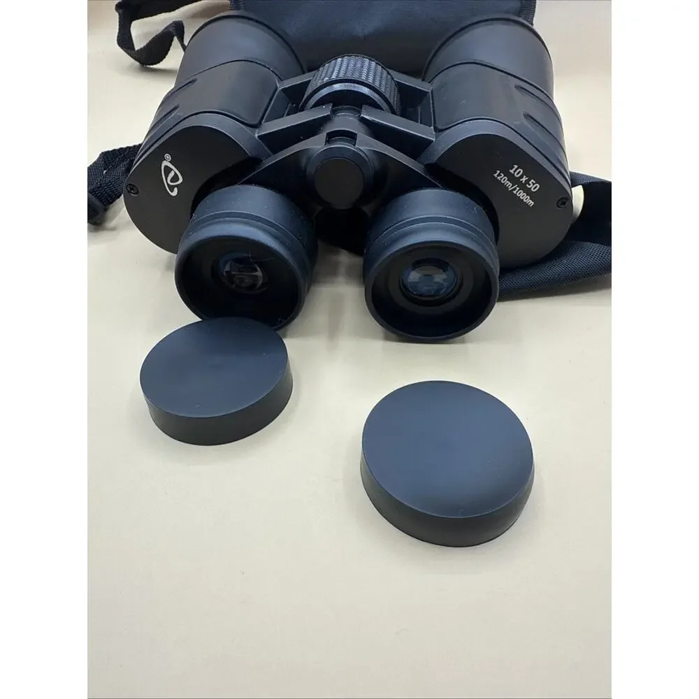Auriol 10x50 Binoculars Wide Field Central Focus Tripod Socket Case 120m/1000m